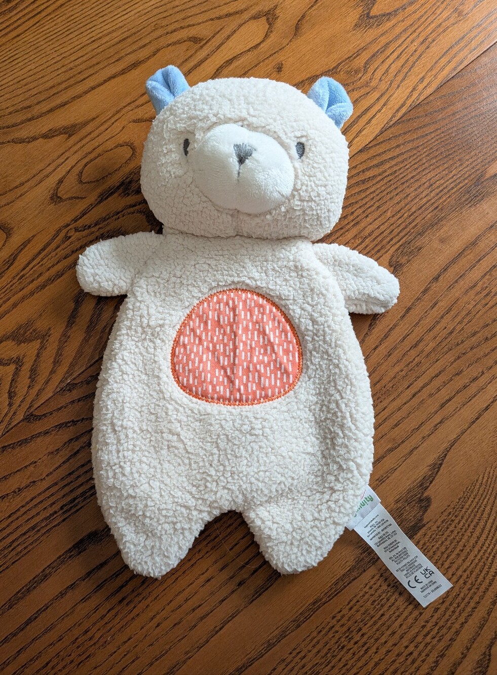 Ingenuity Bean Bag Lovey Plush Weighted Bear Plush Security Baby Toy 11” Cream.